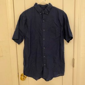 Onia Navy oxford short sleeve shirt